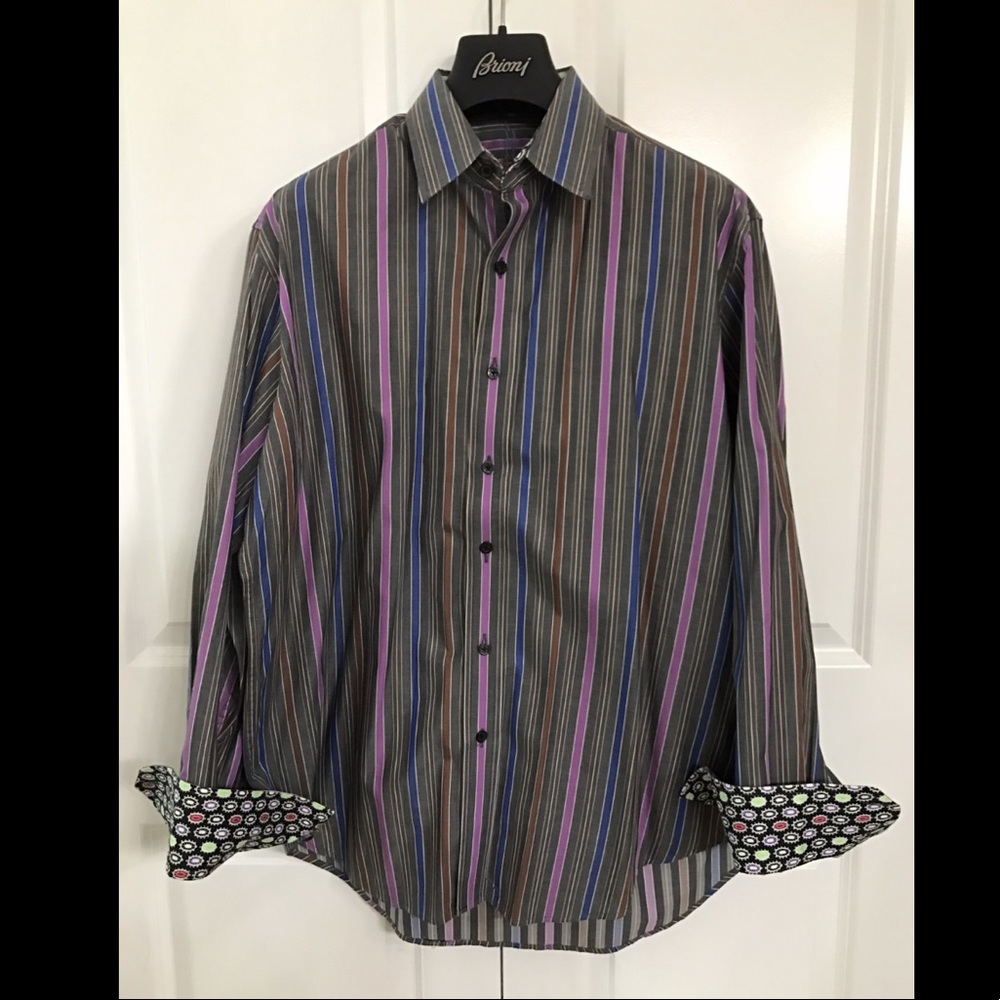 Robert Graham Shirt Mens Button Down Size L